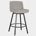 Fern 26" Counter Stool, set of 2, with Swivel in Grey Fabric and Black