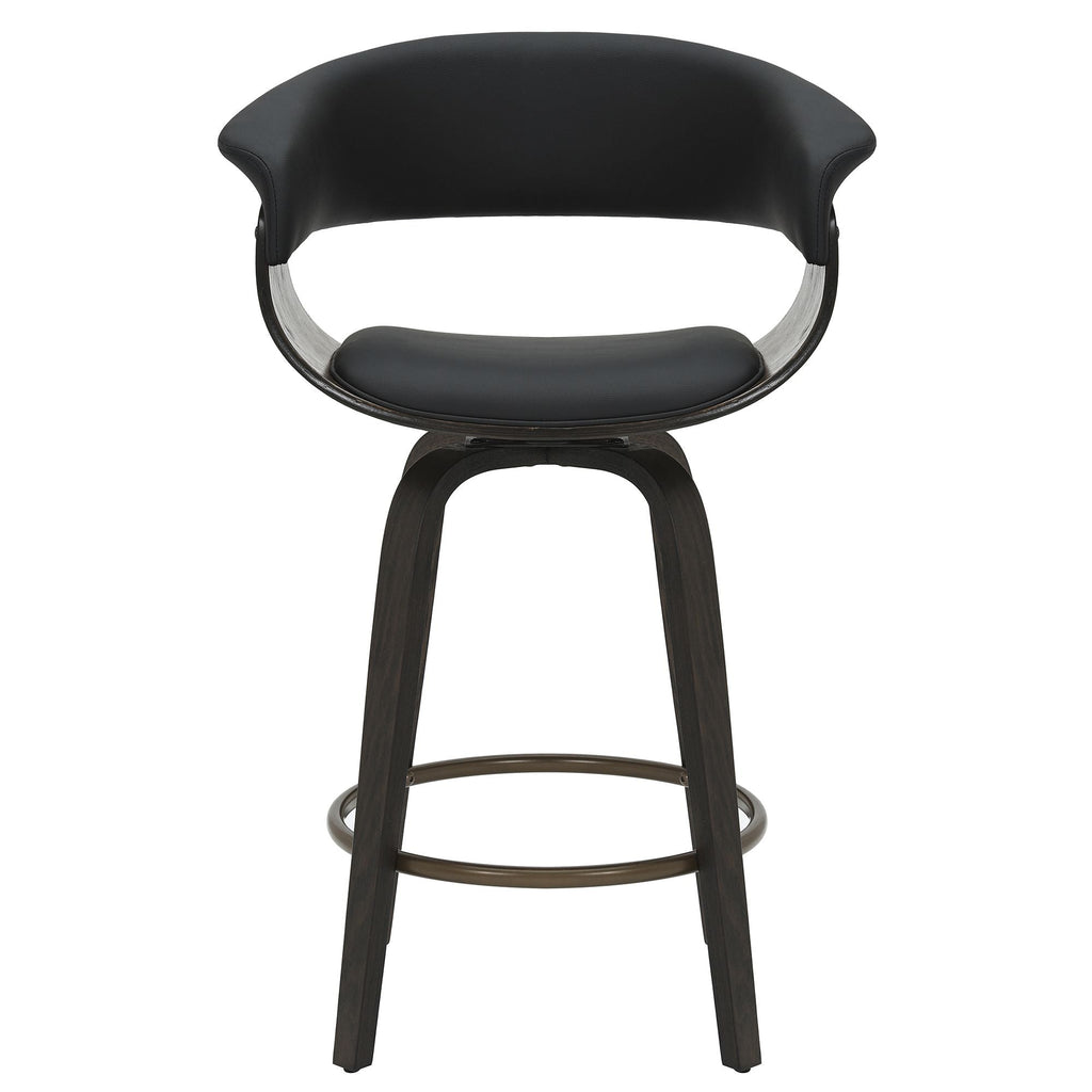 Holt 26" Counter Stool with Swivel, set of 2 in Black and Walnut