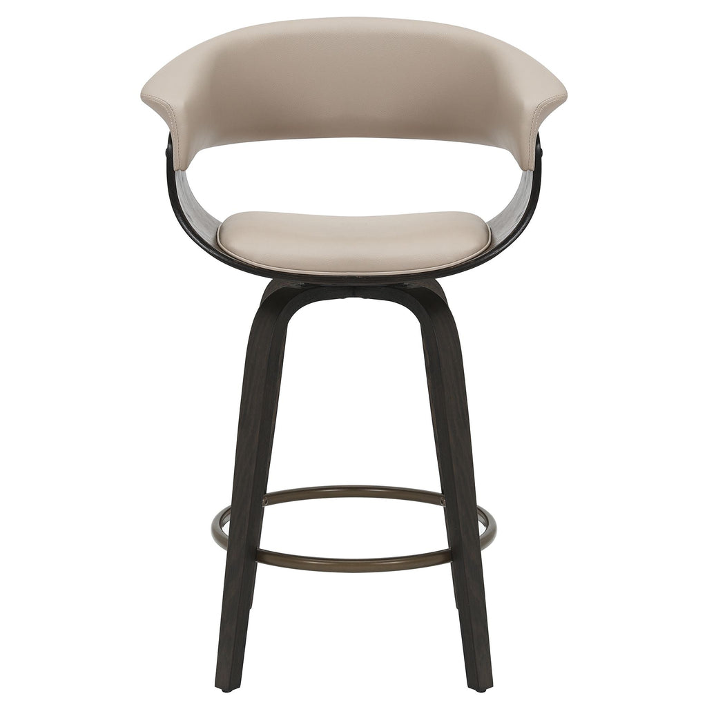 Holt 26" Counter Stool with Swivel, set of 2 in Mushroom and Walnut