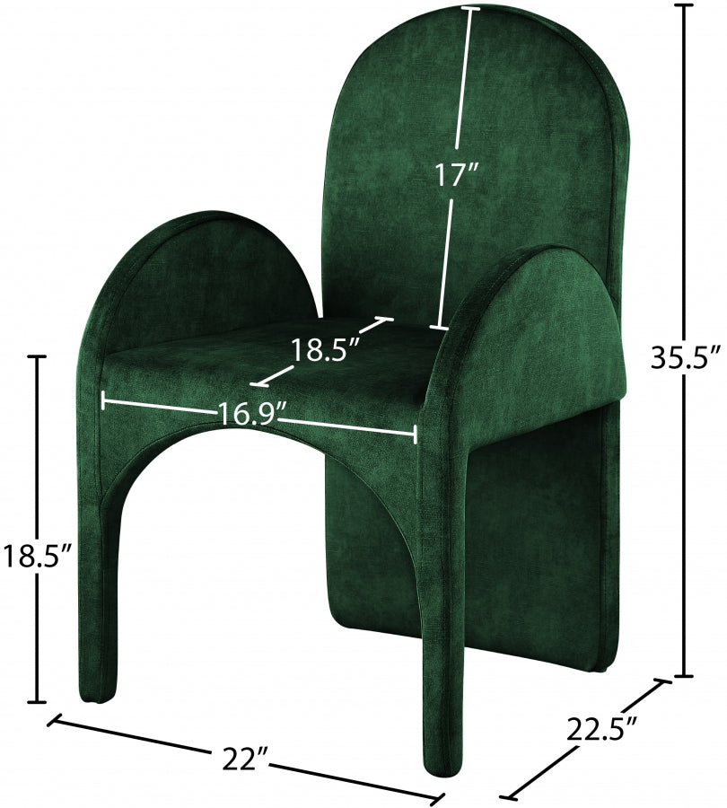 Summer Velvet Upholstered Dining Arm Chair
