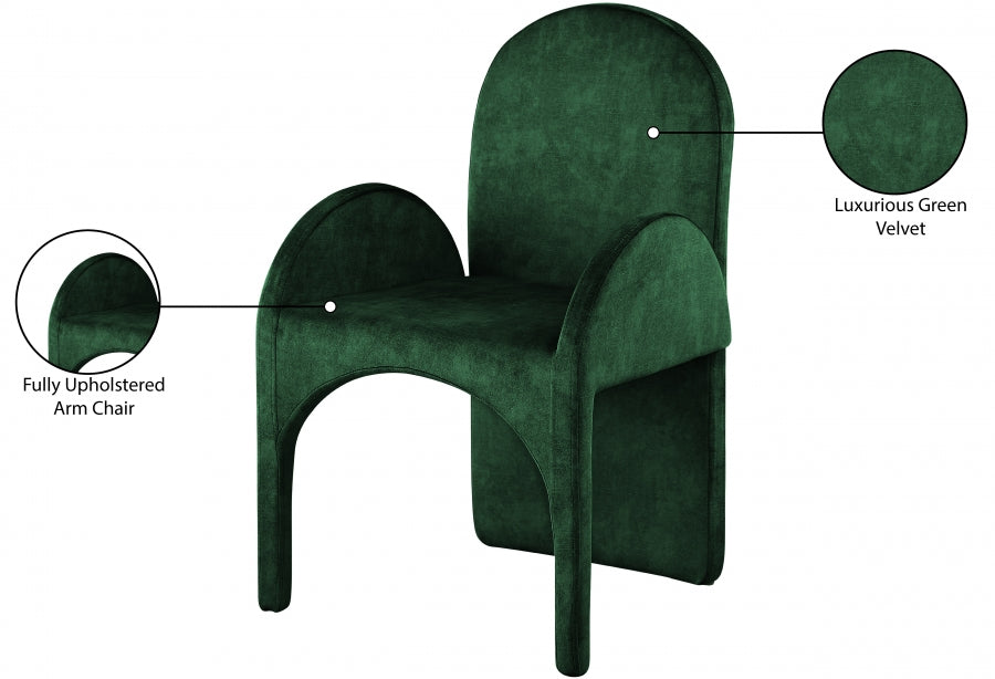 Summer Velvet Upholstered Dining Arm Chair