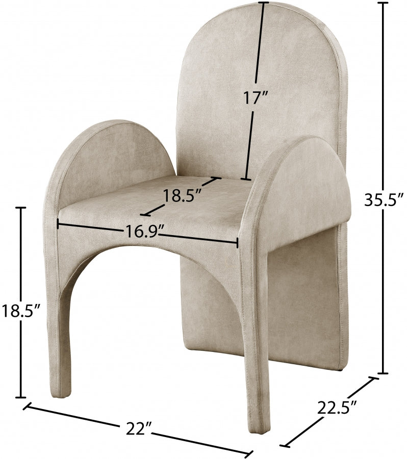 Summer Velvet Upholstered Dining Arm Chair
