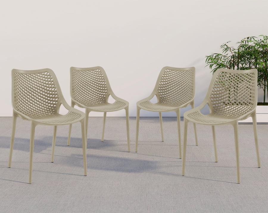 Mykonos Plastic Outdoor Patio Dining Chair - Set of 4