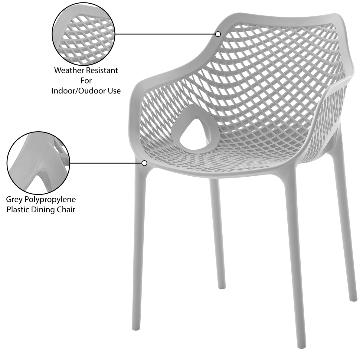 Mykonos Plastic Outdoor Patio Dining Chair