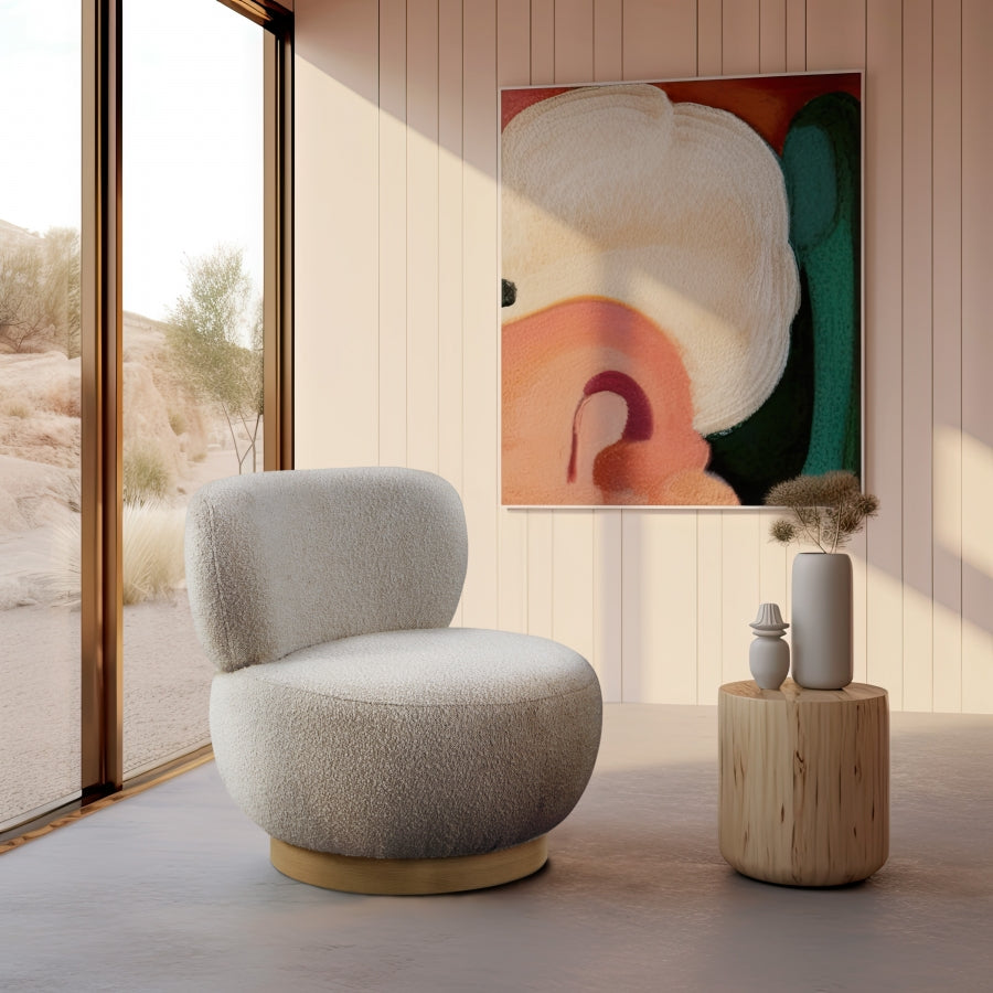 Calais Boucle Fabric Upholstered Accent Chair