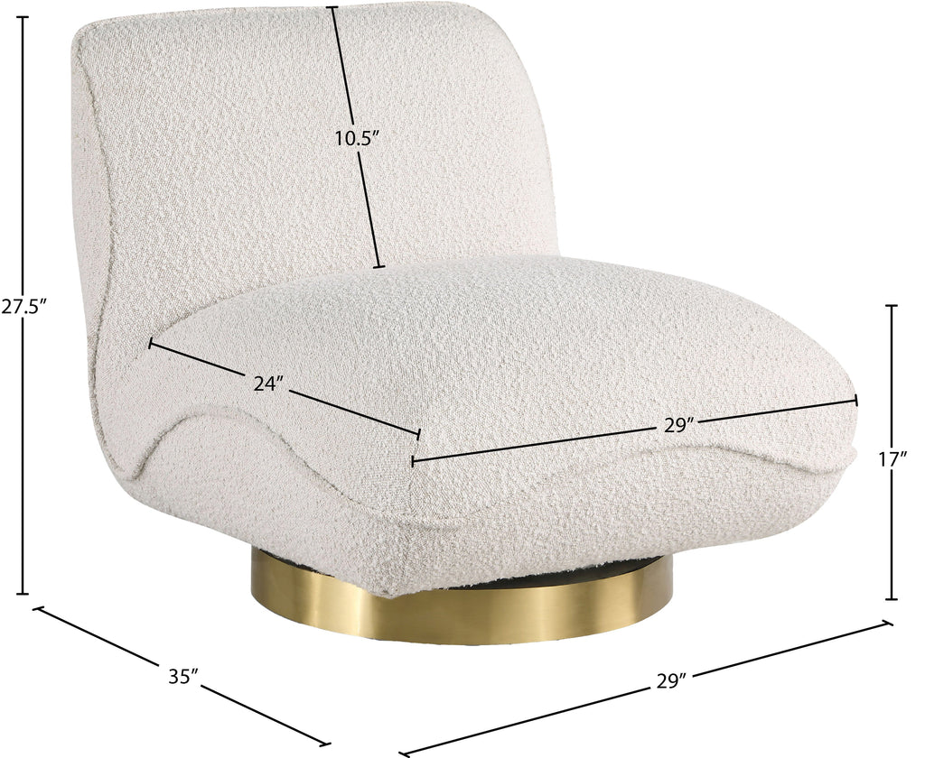 Geneva Boucle Fabric Upholstered Swivel Accent Chair