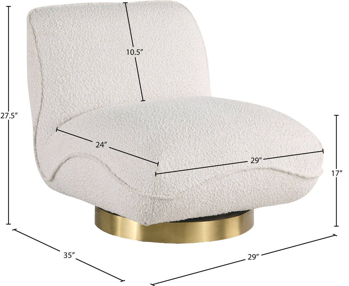 Geneva Boucle Fabric Upholstered Swivel Accent Chair
