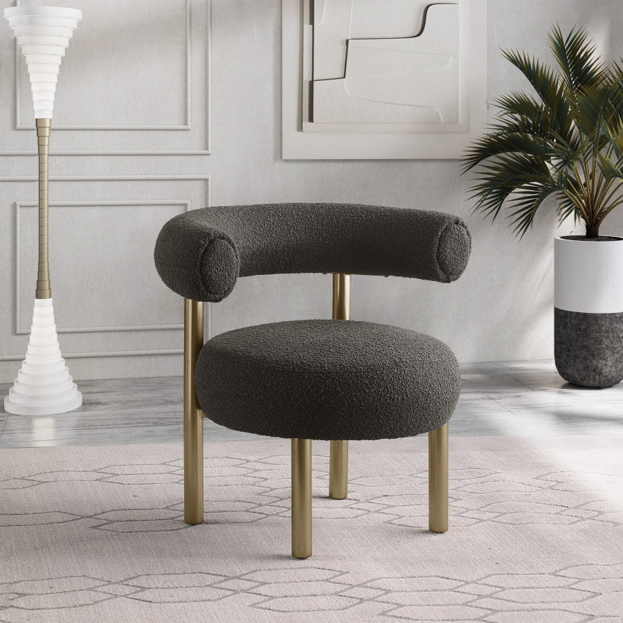Bordeaux Boucle Fabric Upholstered Accent Chair