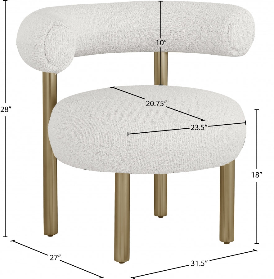 Bordeaux Boucle Fabric Upholstered Accent Chair