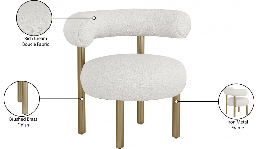 Bordeaux Boucle Fabric Upholstered Accent Chair