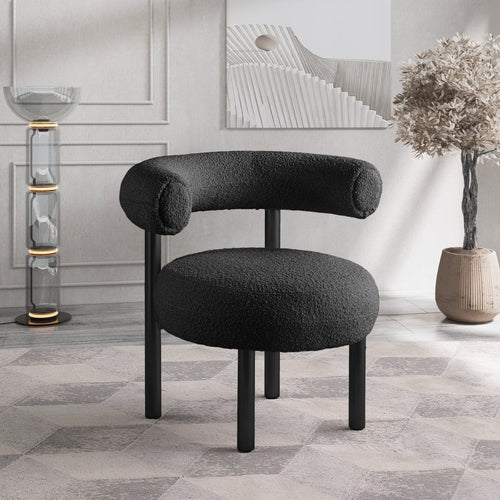 Bordeaux Boucle Fabric Upholstered Accent Chair
