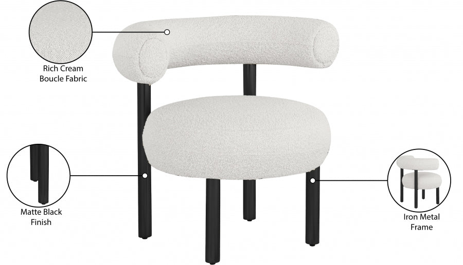 Bordeaux Boucle Fabric Upholstered Accent Chair