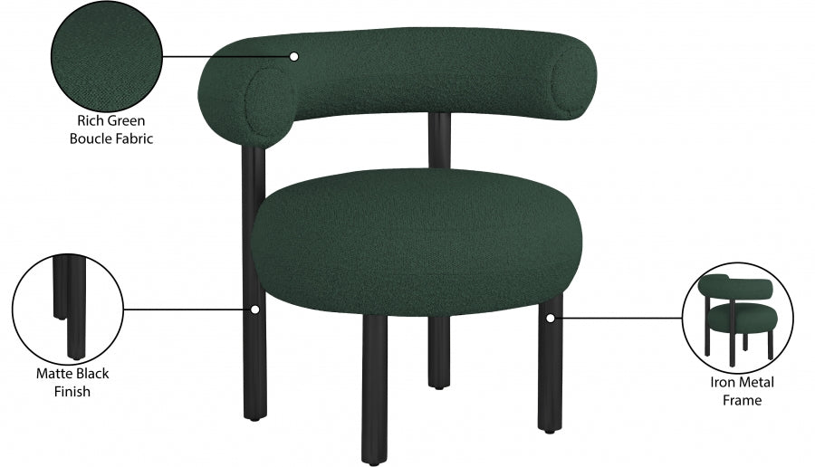 Bordeaux Boucle Fabric Upholstered Accent Chair