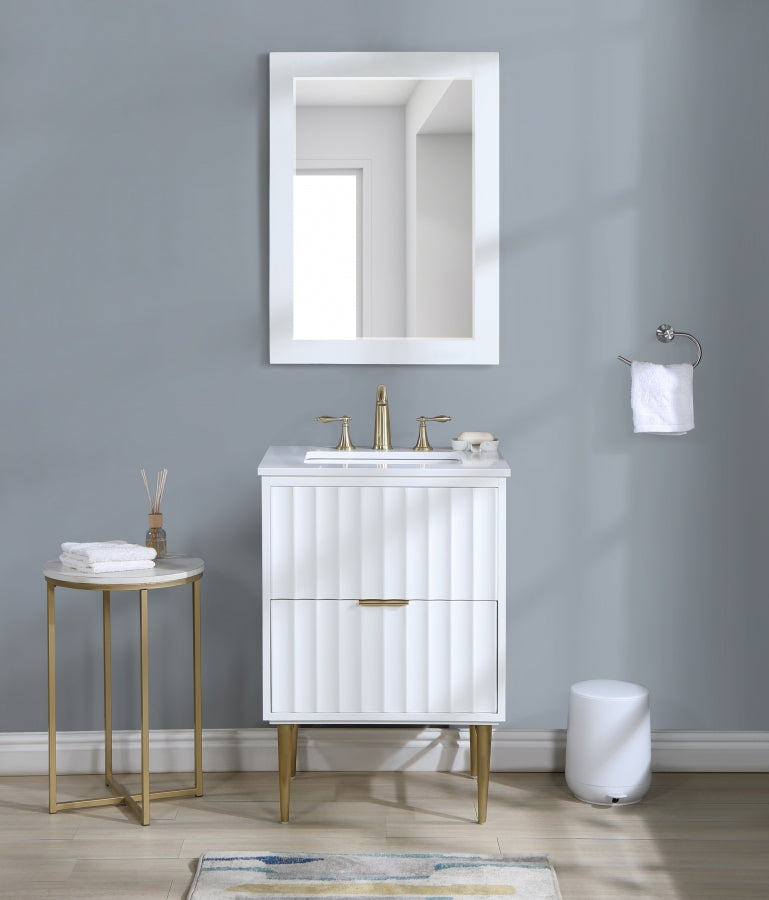 Modernist Engineered Stone Top And Solid Wood Base (brushed gold) Bathroom Vanity