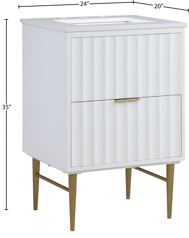 Modernist Engineered Stone Top And Solid Wood Base (brushed gold) Bathroom Vanity