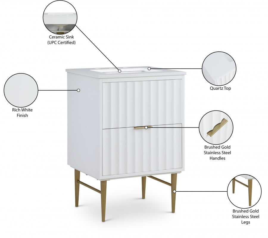 Modernist Engineered Stone Top And Solid Wood Base (brushed gold) Bathroom Vanity