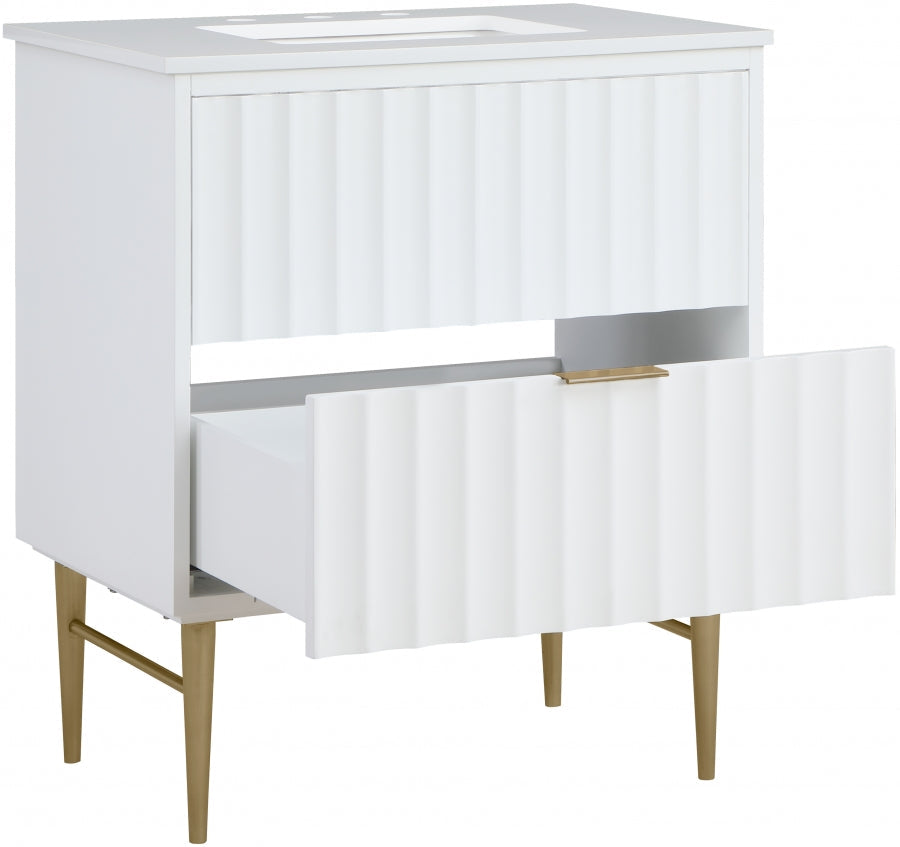 Modernist Engineered Stone Top And Solid Wood Base (brushed gold) Bathroom Vanity