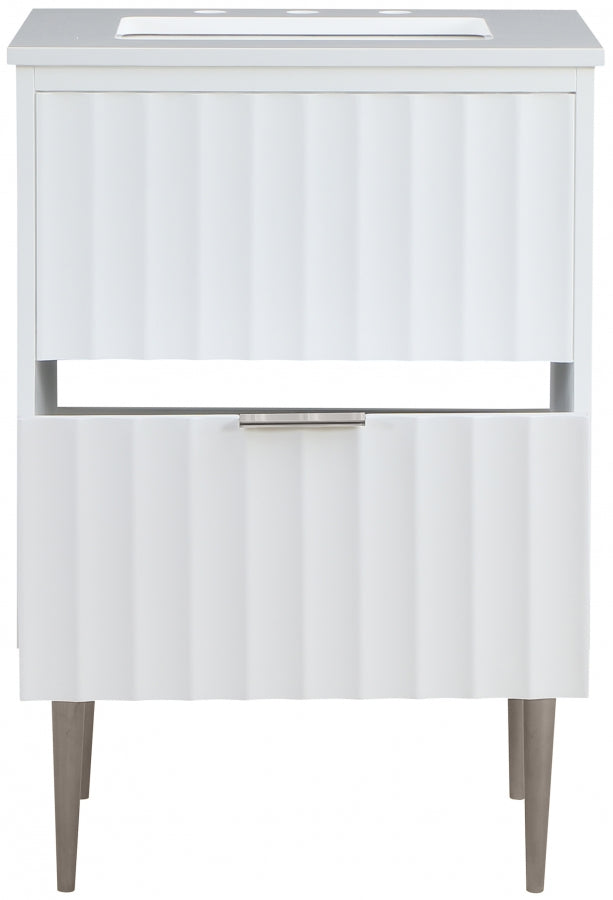 Modernist Engineered Stone Top And Solid Wood Base (brushed chrome) Bathroom Vanity