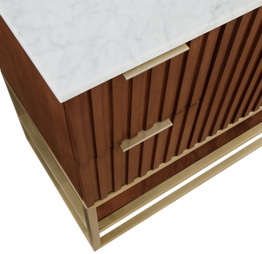 Monad 48" Genuine Marble Top, Steel And Glass Base Vanity