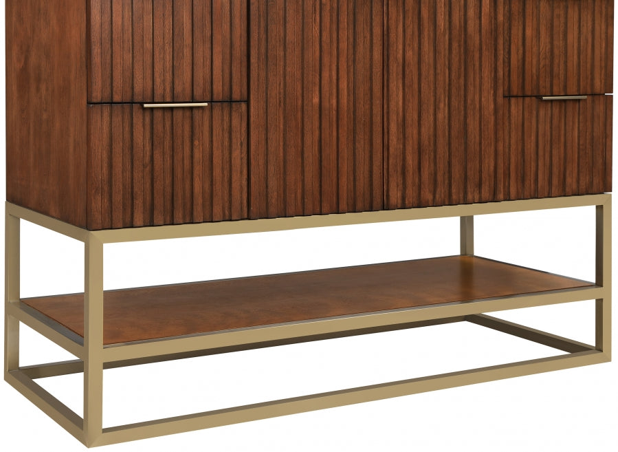 Monad 48" Genuine Marble Top, Steel And Glass Base Vanity