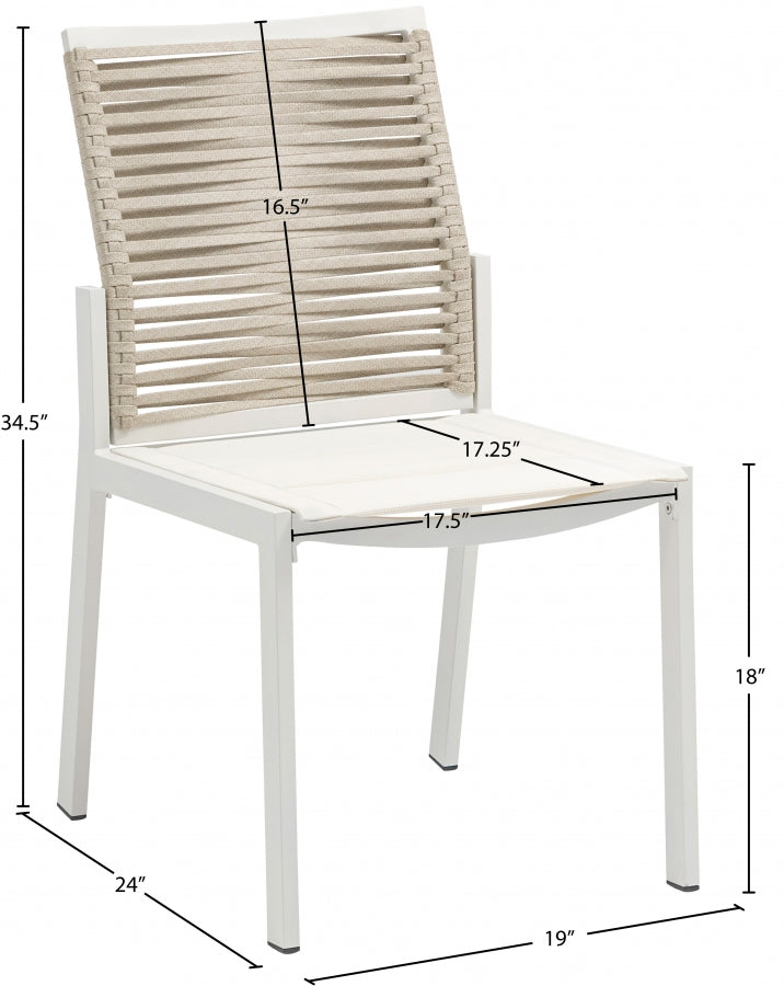 Maldives Mesh And Rope Fabric Outdoor Patio Dining Side Chair