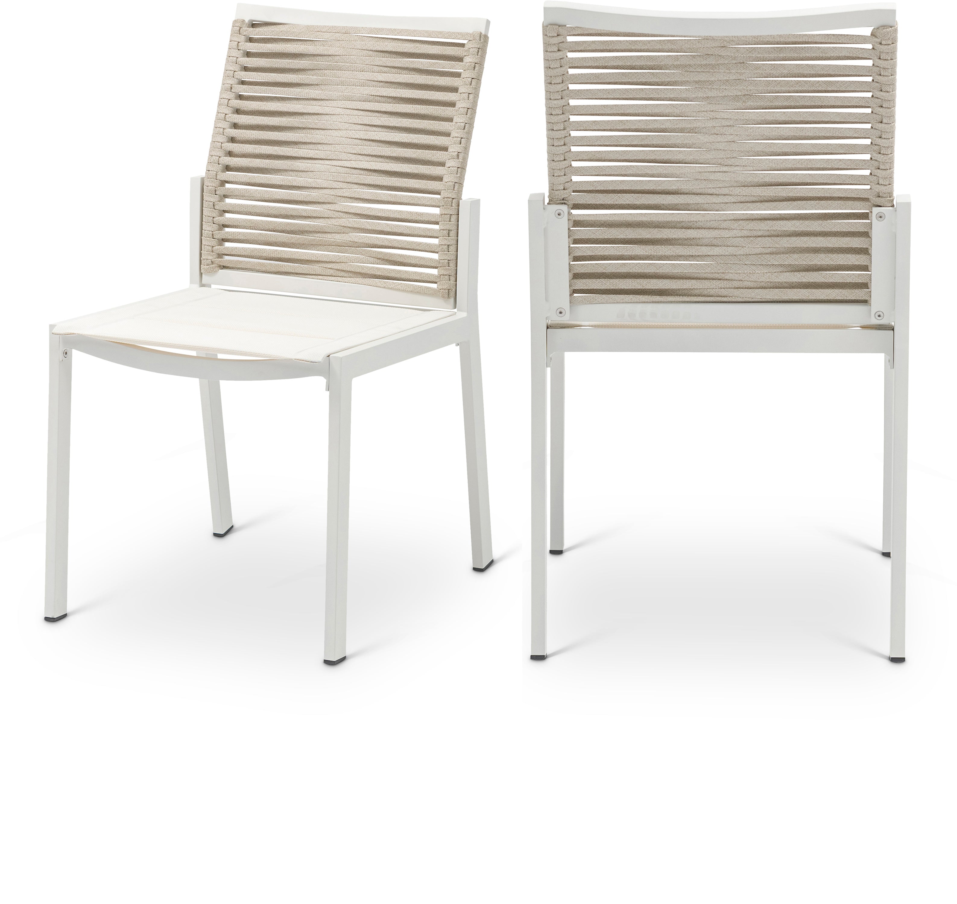 Maldives Mesh And Rope Fabric Outdoor Patio Dining Side Chair