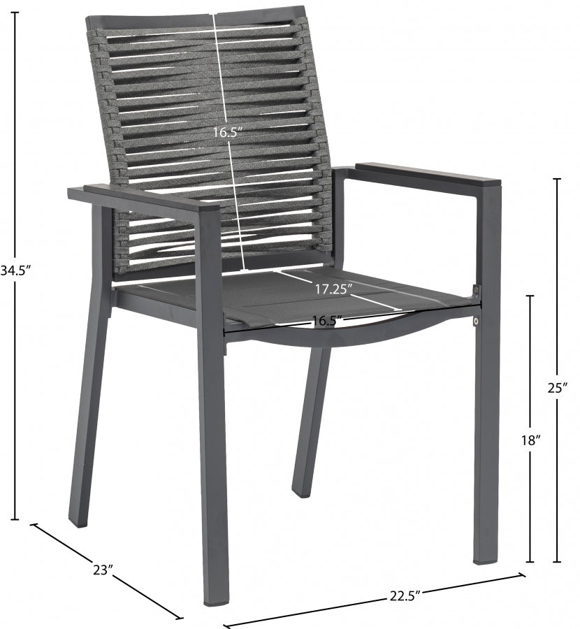 Maldives Mesh And Rope Fabric Outdoor Patio Dining Arm Chair