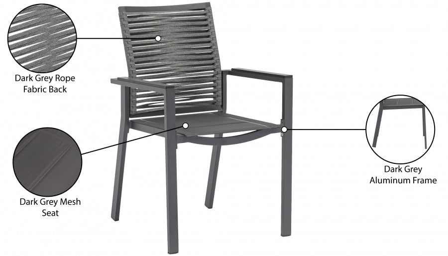 Maldives Mesh And Rope Fabric Outdoor Patio Dining Arm Chair