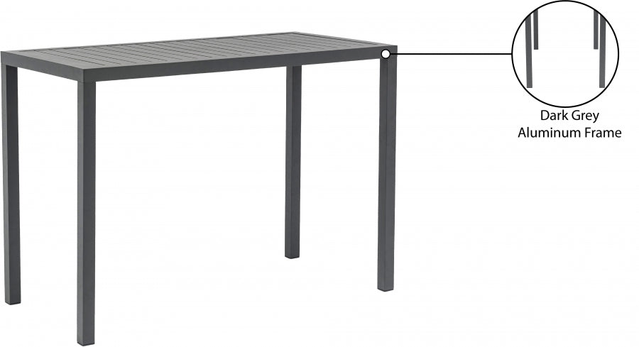 Maldives Aluminum Outdoor Patio Rectangle Bar Table