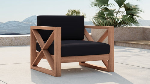 Anguilla Water Resistant Fabric Upholsetered Outdoor Patio Accent Chair