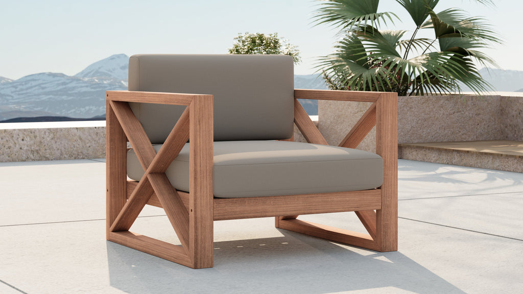 Anguilla Water Resistant Fabric Upholsetered Outdoor Patio Accent Chair