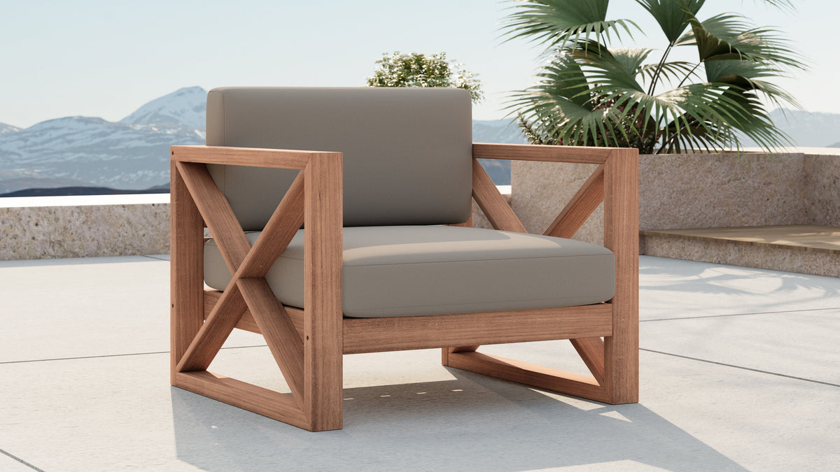 Anguilla Water Resistant Fabric Upholsetered Outdoor Patio Accent Chair