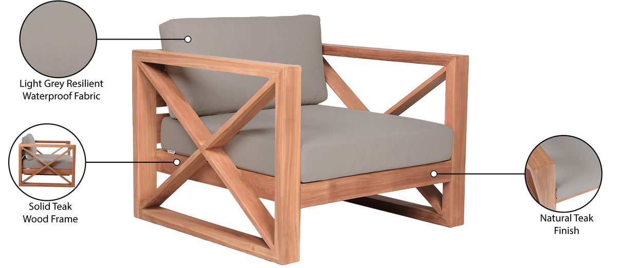 Anguilla Water Resistant Fabric Upholsetered Outdoor Patio Accent Chair
