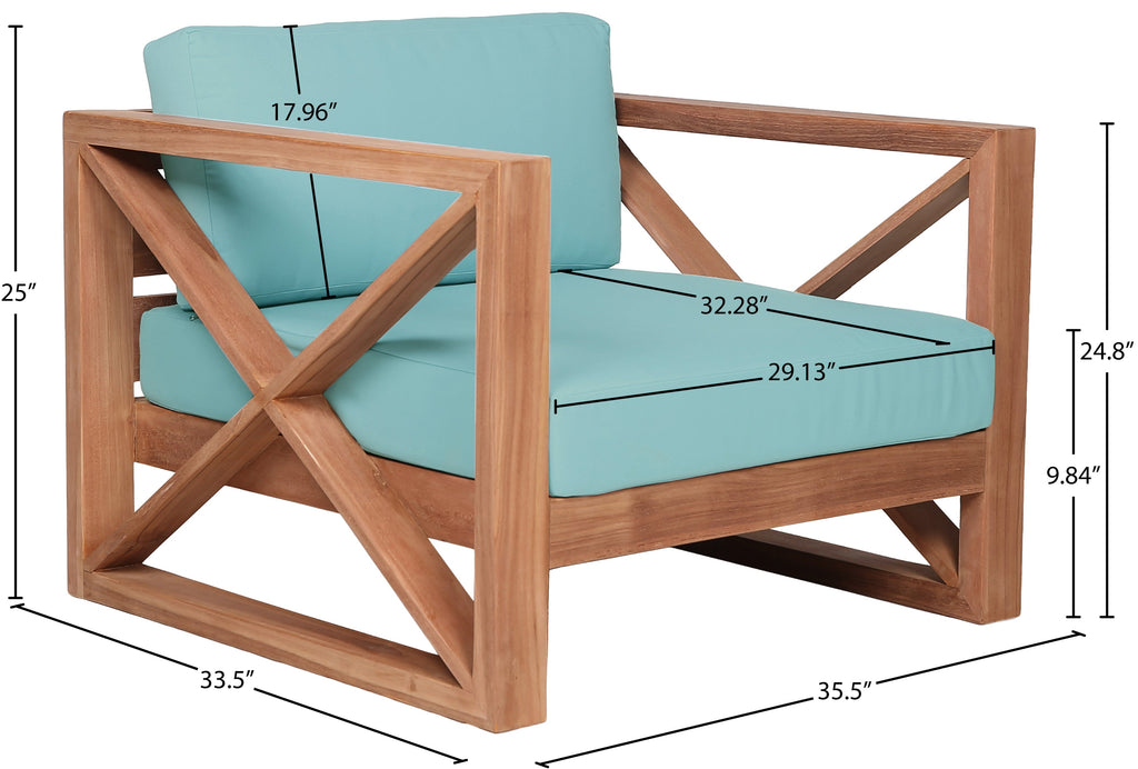 Anguilla Water Resistant Fabric Upholsetered Outdoor Patio Accent Chair