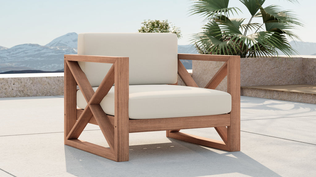 Anguilla Water Resistant Fabric Upholsetered Outdoor Patio Accent Chair