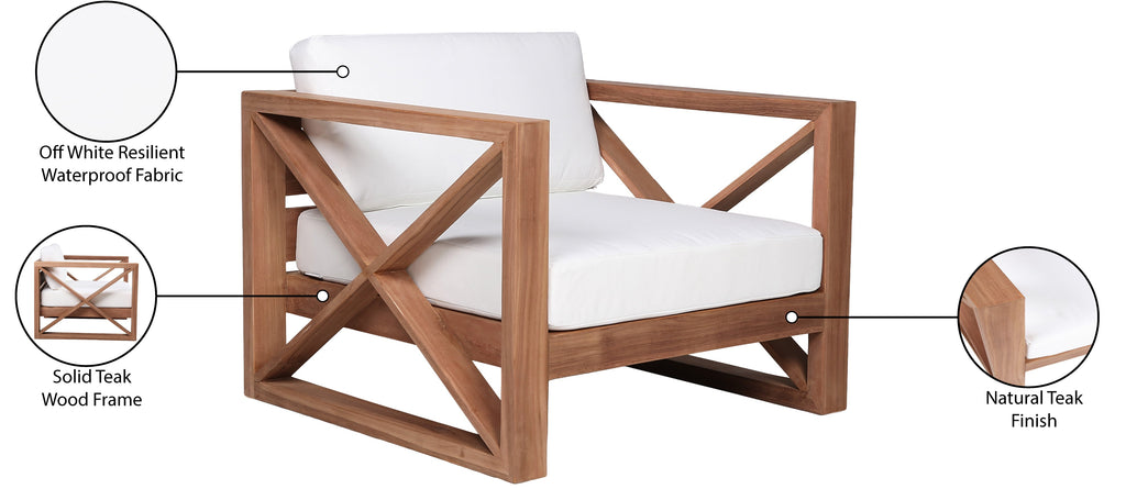 Anguilla Water Resistant Fabric Upholsetered Outdoor Patio Accent Chair