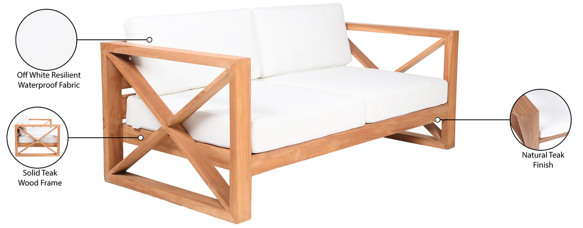 Anguilla Water Resistant Fabric Upholsetered Outdoor Patio Loveseat