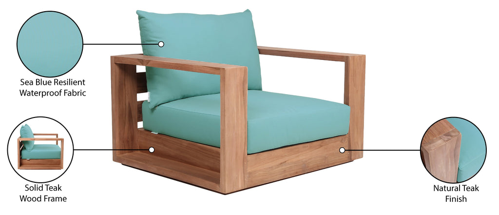 Tulum Water Resistant Fabric Upholstered Outdoor Patio Accent Chair