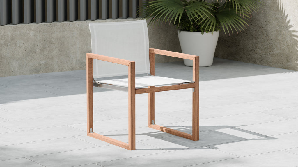 Tulum Water Resistant Mesh Fabric Outdoor Patio Dining Arm Chair