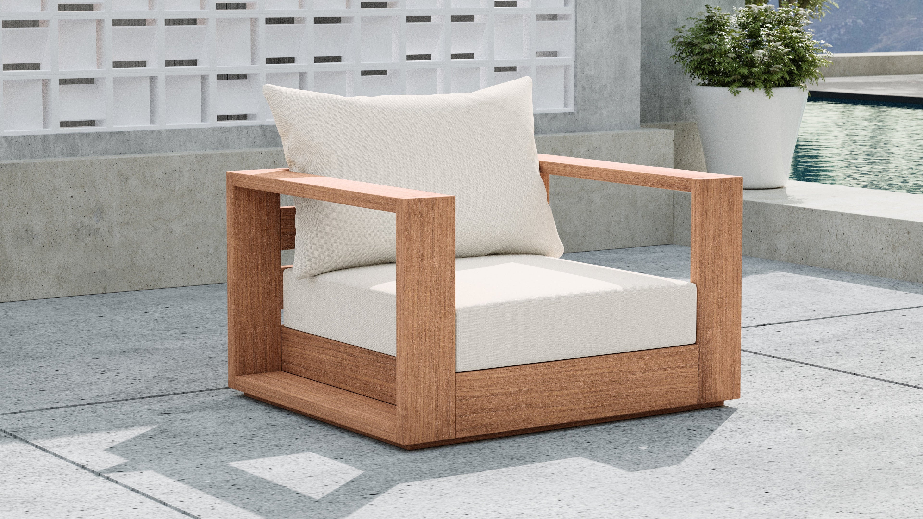 Tulum Water Resistant Fabric Upholstered Outdoor Patio Accent Chair