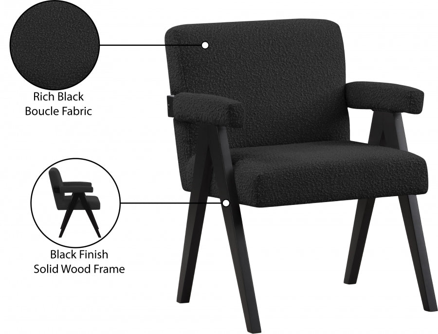 Woodloch Boucle Fabric Upholstered Accent Chair