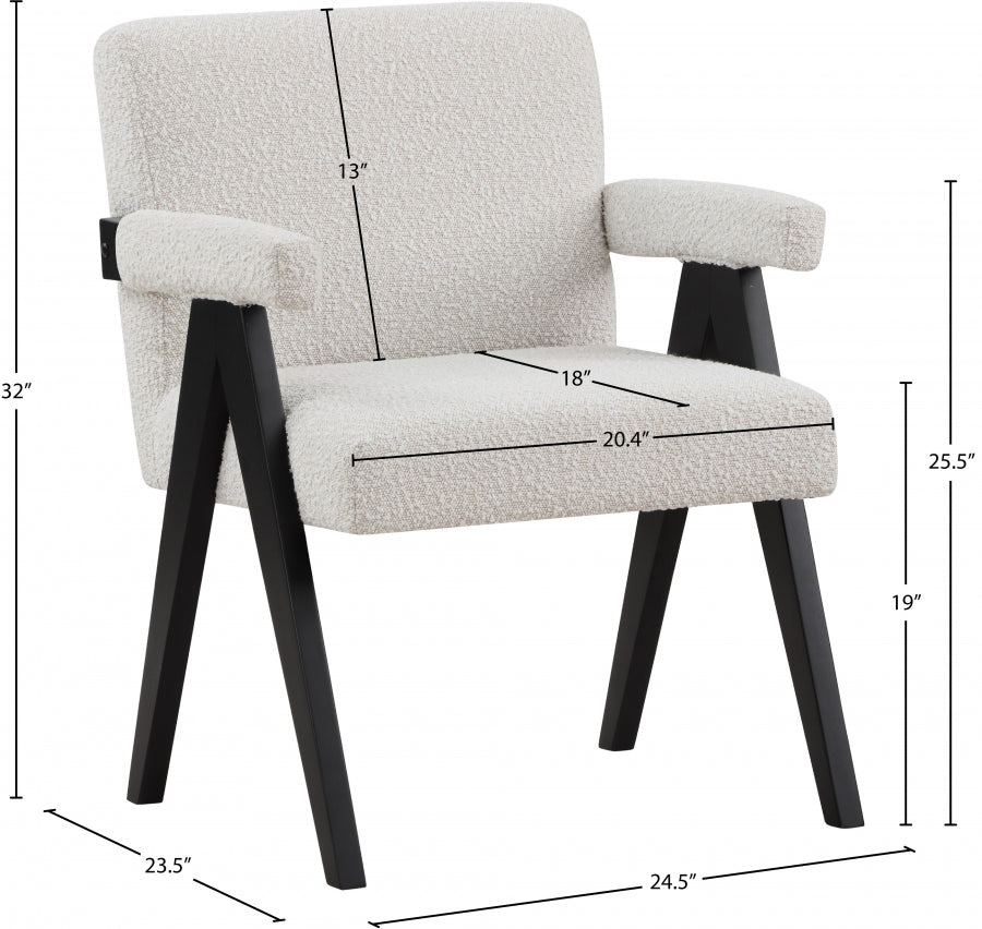Woodloch Boucle Fabric Upholstered Accent Chair