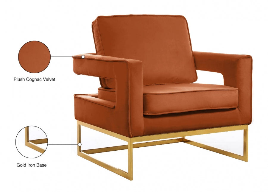 Noah Velvet Upholstered Accent Chair