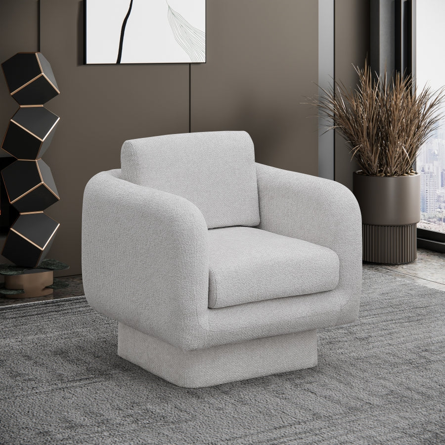 Alessandra Chenille Fabric Upholstered Swivel Accent Chair