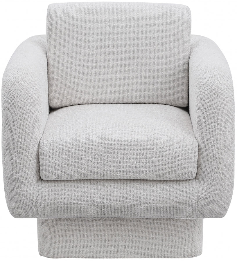 Alessandra Chenille Fabric Upholstered Swivel Accent Chair