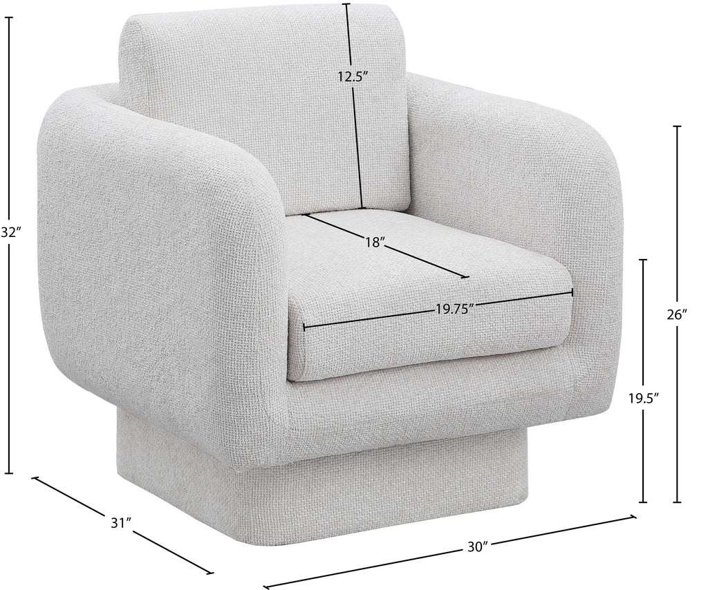 Alessandra Chenille Fabric Upholstered Swivel Accent Chair