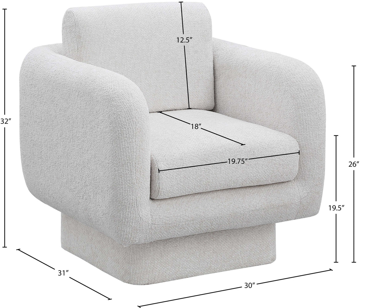 Alessandra Chenille Fabric Upholstered Swivel Accent Chair