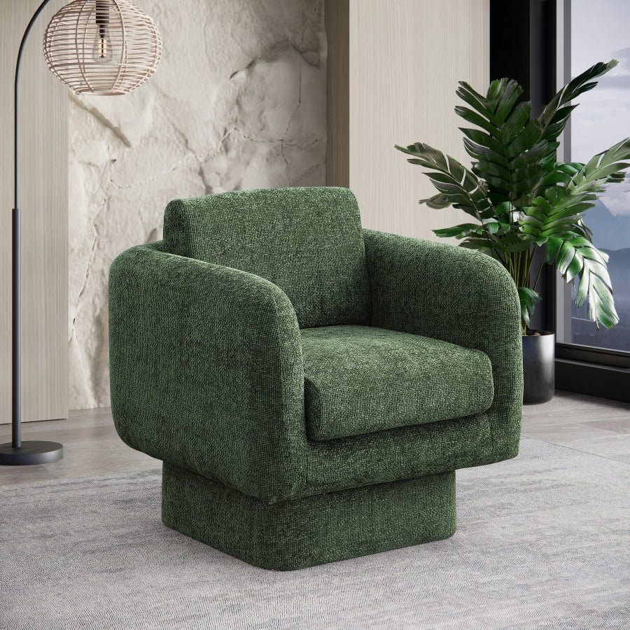 Alessandra Chenille Fabric Upholstered Swivel Accent Chair