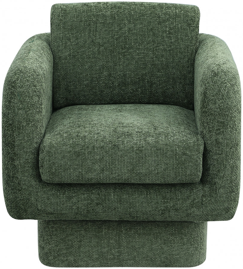 Alessandra Chenille Fabric Upholstered Swivel Accent Chair