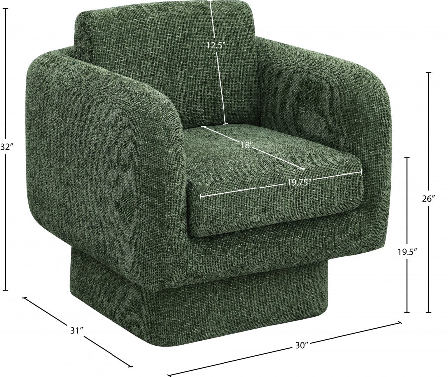Alessandra Chenille Fabric Upholstered Swivel Accent Chair
